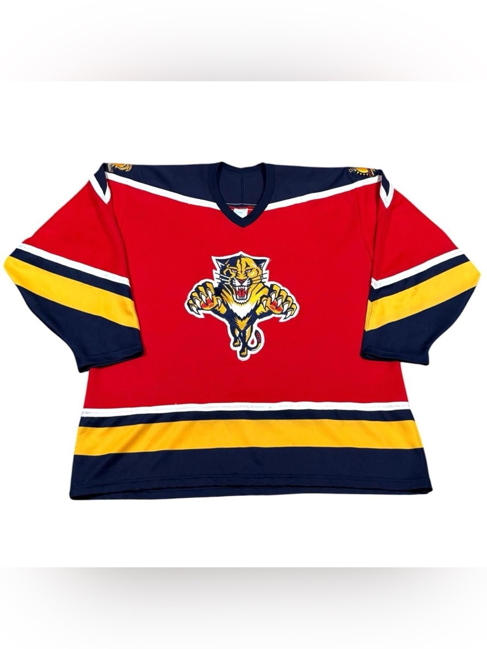 Vintage 90s Florida Panthers NHL CCM Maska Hockey Jersey Red